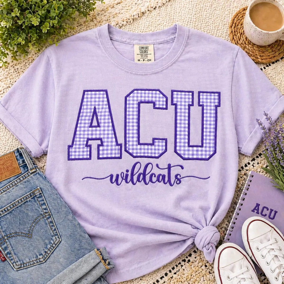 Custom Gingham Applique Embroidered Sweatshirt, Varsity Letter Crewneck, Personalized College Style Top, Script Name Pullover Gift
