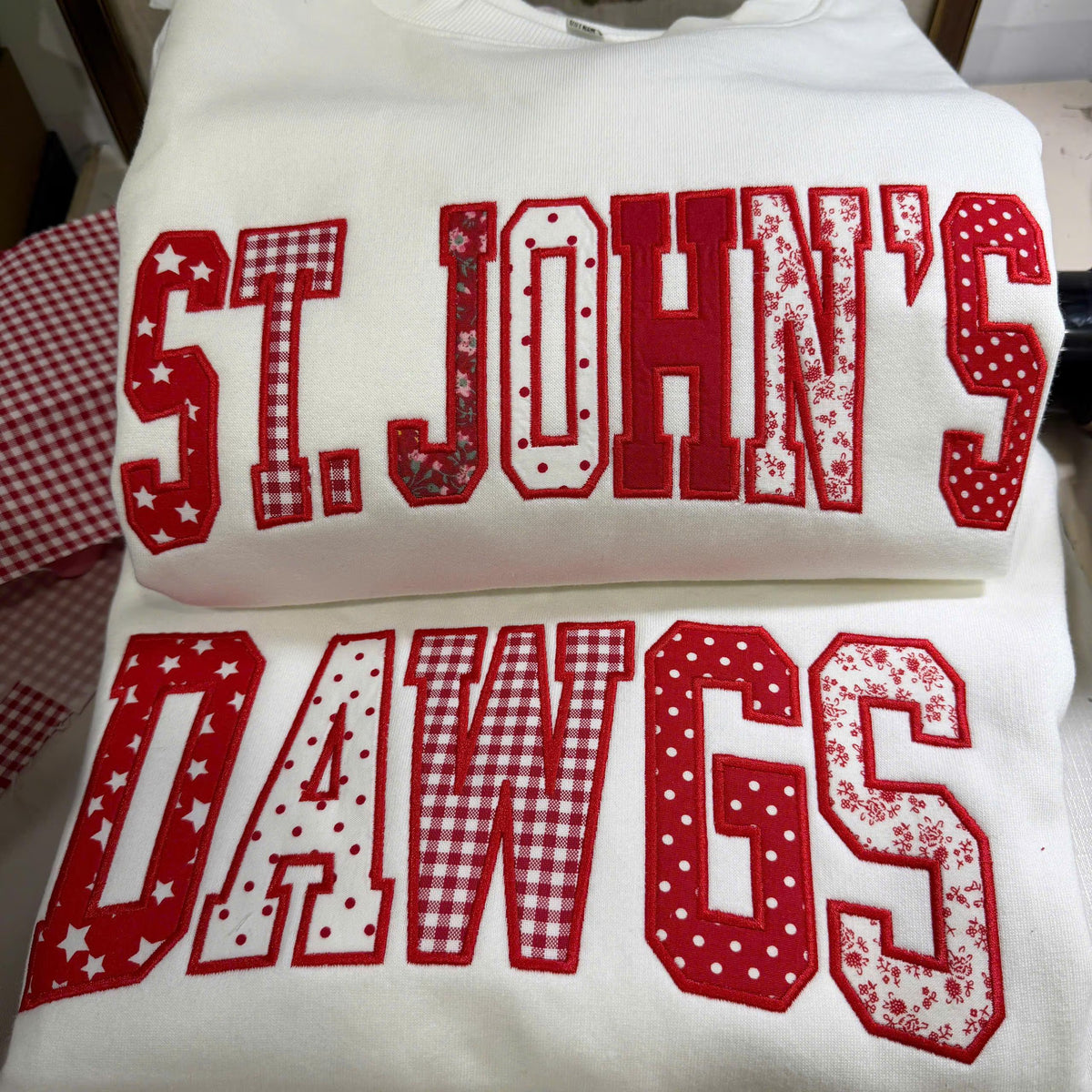 Custom School Name Applique Sweatshirt, Personalized Team Spirit Crewneck, Varsity Embroidered College Hoodie, Custom Mascot Shirt
