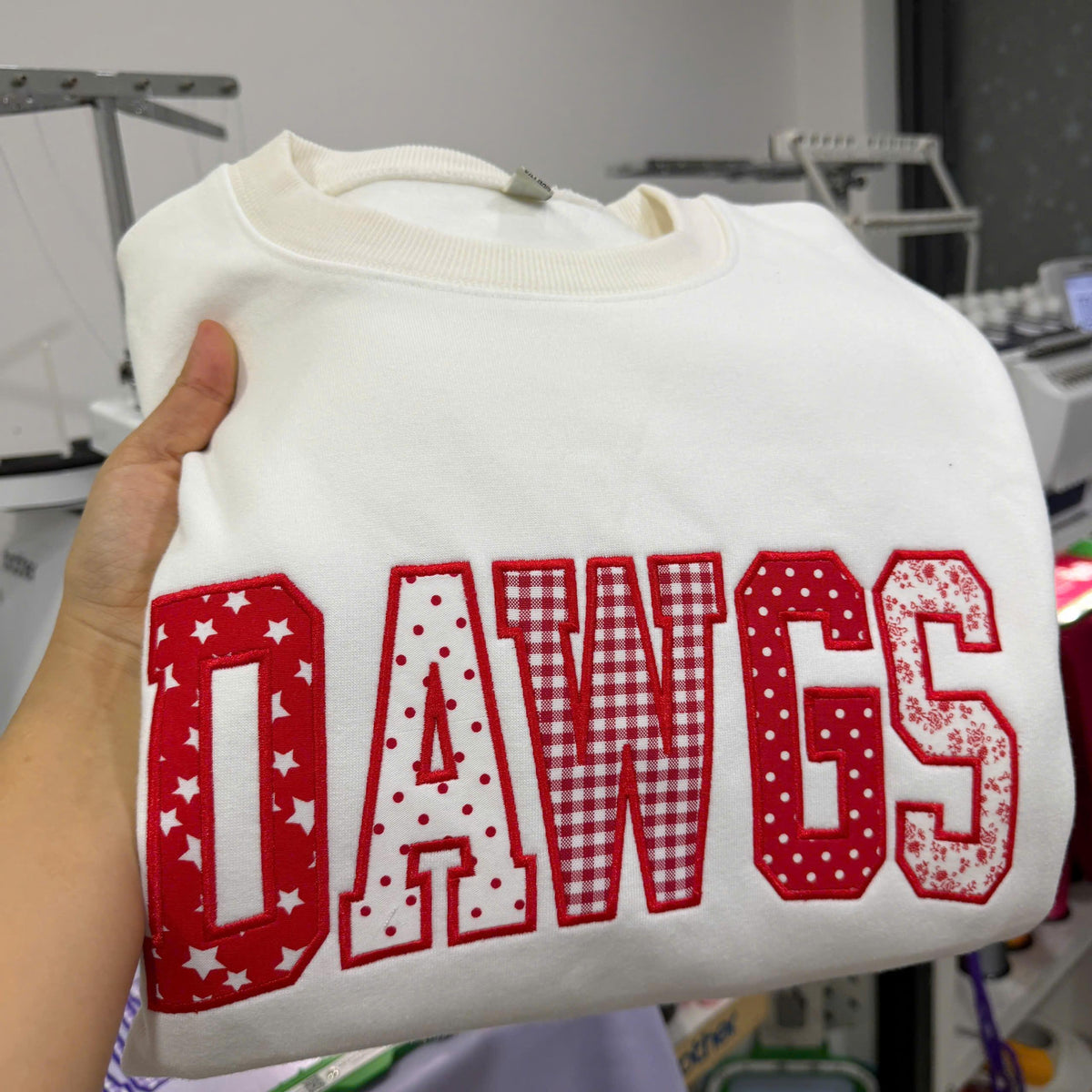 Custom School Name Applique Sweatshirt, Personalized Team Spirit Crewneck, Varsity Embroidered College Hoodie, Custom Mascot Shirt