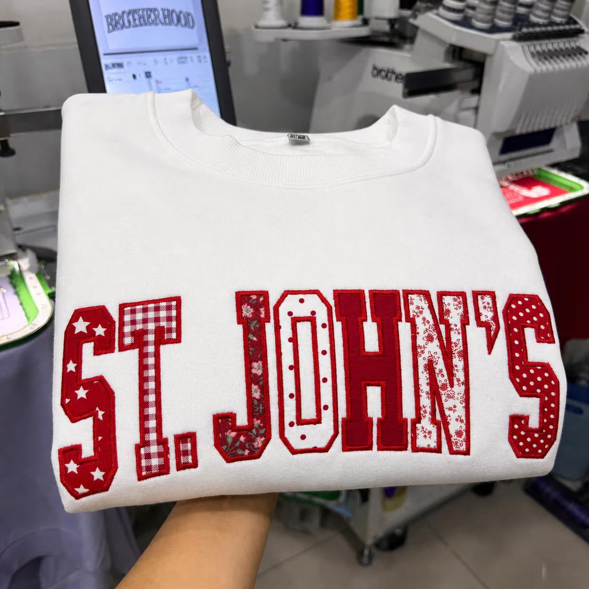 Custom School Name Applique Sweatshirt, Personalized Team Spirit Crewneck, Varsity Embroidered College Hoodie, Custom Mascot Shirt