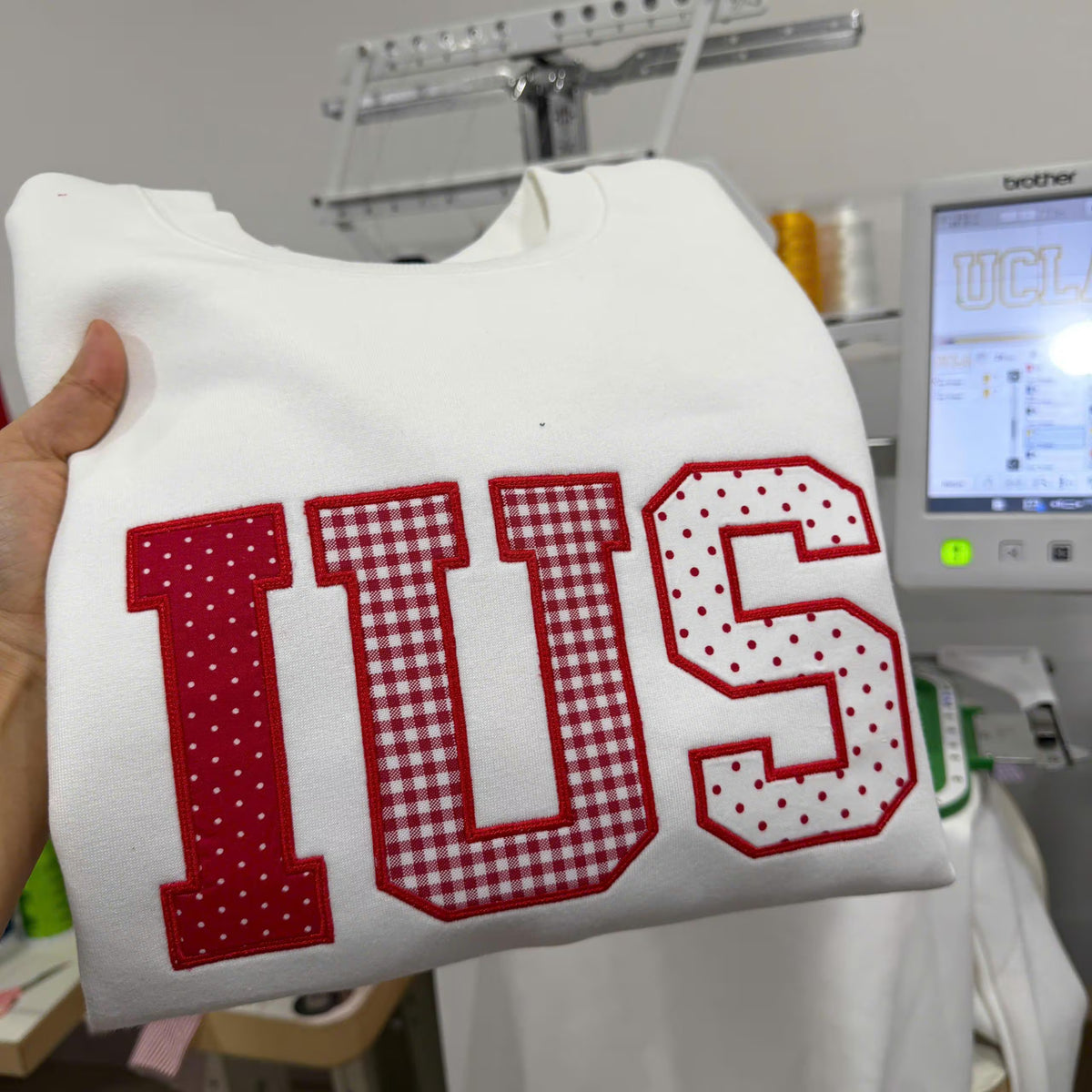 Custom School Name Applique Sweatshirt, Personalized Team Spirit Crewneck, Varsity Embroidered College Hoodie, Custom Mascot Shirt