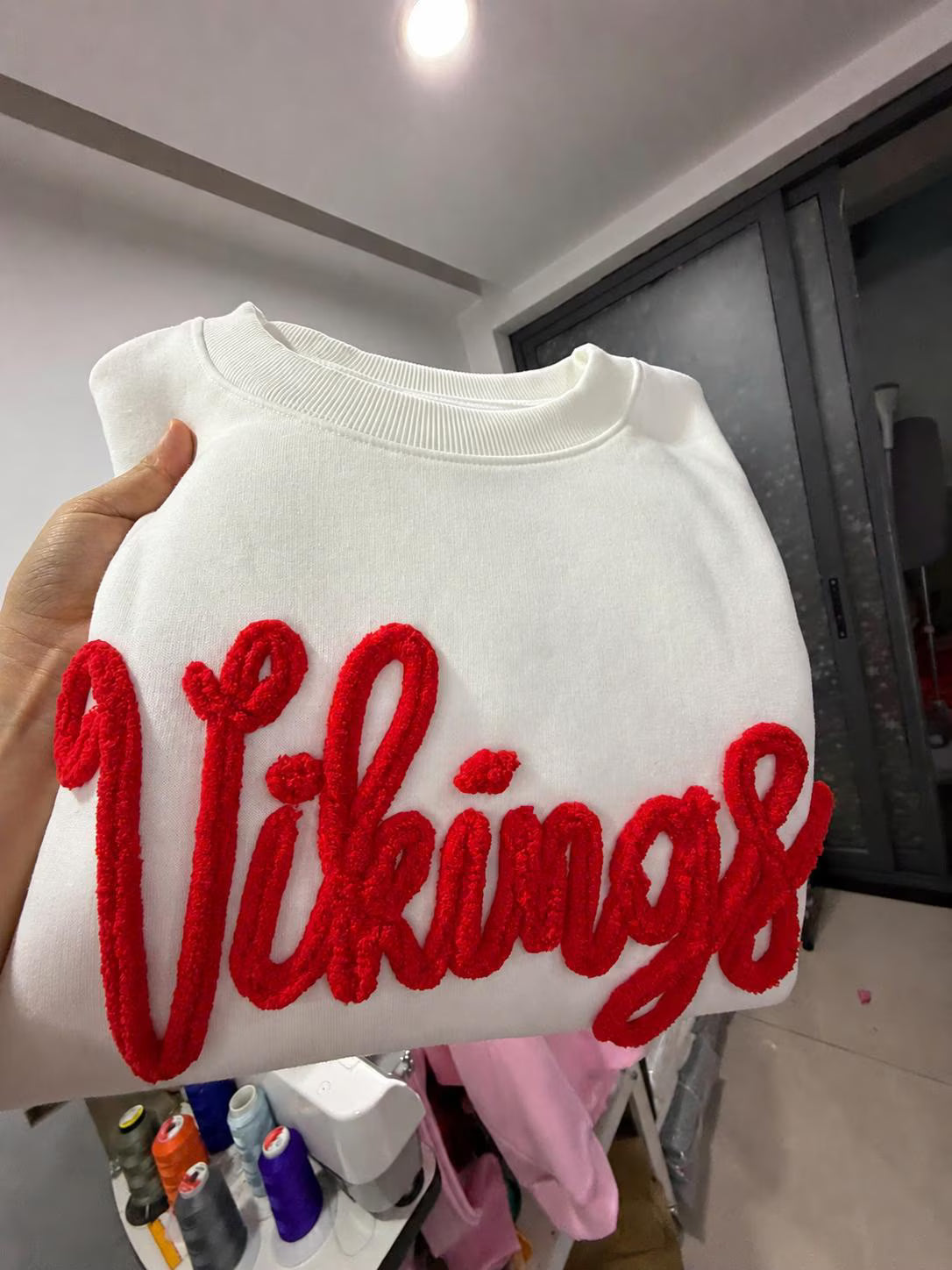 Custom Chenille Game Day Sweatshirt, Womens Football Stadium Outfit, Personalized Team Color Crewneck, Tailgate Pullover Gift