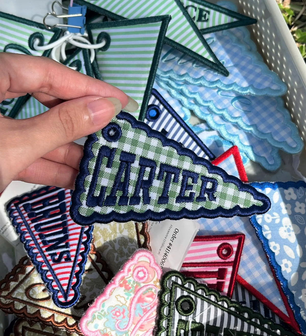Custom Embroidered Pennant Flag Keychain, Personalized School Spirit Bag Tag, Game Day Backpack Charm, Team Name Gift, Spirit Merch Gift