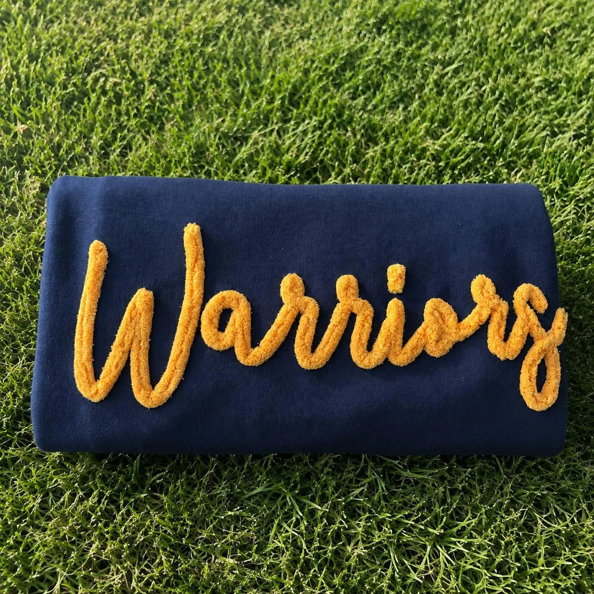 Custom Embroidred Chenille Mascot Sweatshirt, Fuzzy Script Team Crewneck, Personalized School Spirit Pullover, Sports Fan Gift, Club Sweater