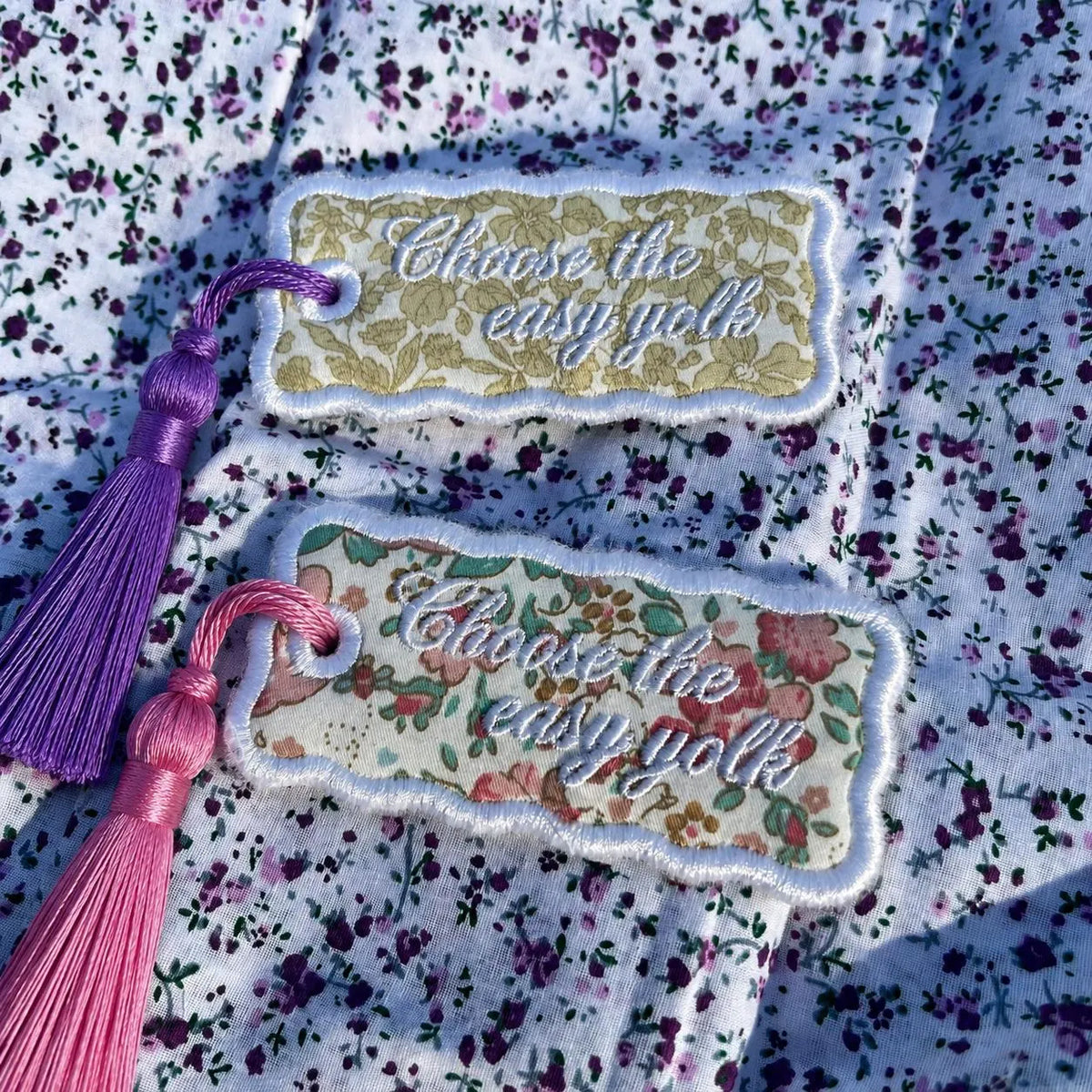 Custom Embroidered Name Page Marker with Tassel, Personalized Gingham Bookmark, Bookish Keepsake for Readers, Teachers and Library Lovers