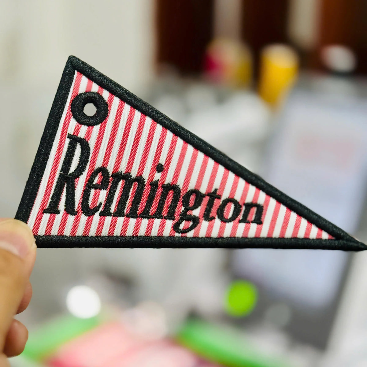 Personalized Youth Group Bag Tag, Custom Embroidered Name Pennant, Gingham Church Camp Accessory, VBS Gift, Retreat and Ministry Favor