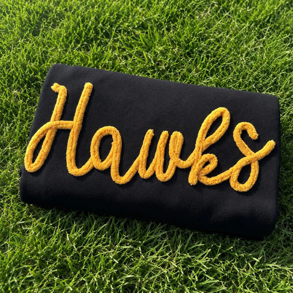 Custom Embroidred Chenille Mascot Sweatshirt, Fuzzy Script Team Crewneck, Personalized School Spirit Pullover, Sports Fan Gift, Club Sweater